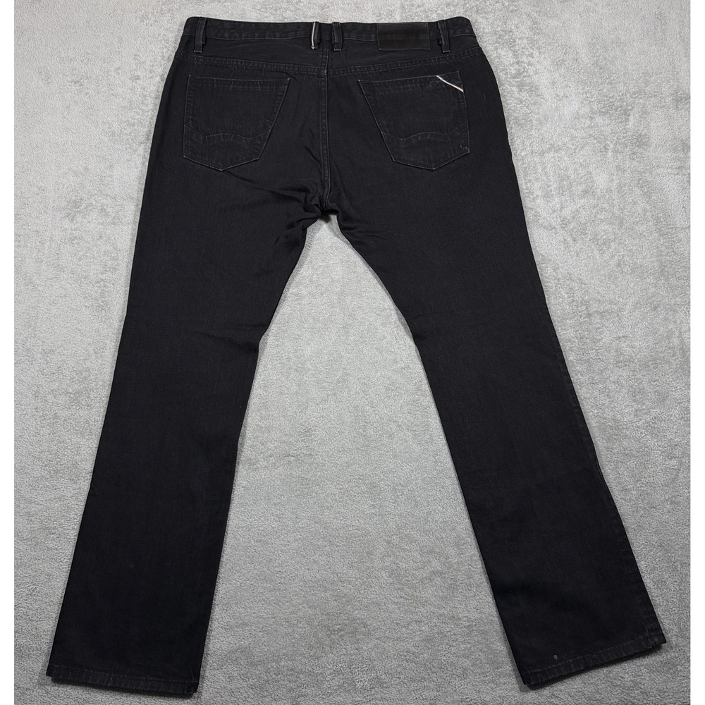 Cult Of Individuality Jeans Mens 40x33 Black Rebel Straight Selvedge Denim - Picture 3 of 16